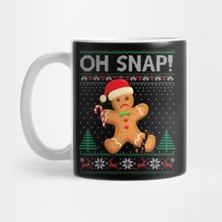 Gingerbread Man Cookie Ugly Sweater Oh Snap Christmas Mug